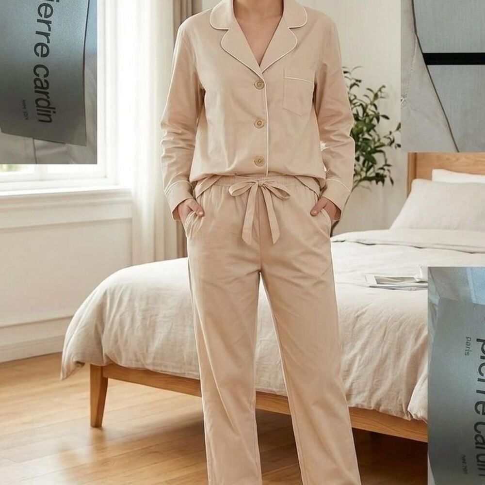 Pierre Cardin Pajama Set Size Medium NWT Vintage  Lounge Set unisex luxury